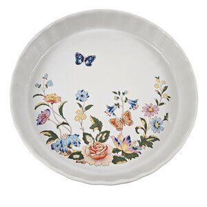 Aynsley Cottage Garden Quiche Plate Butterly Flower England HyStyle Vintage